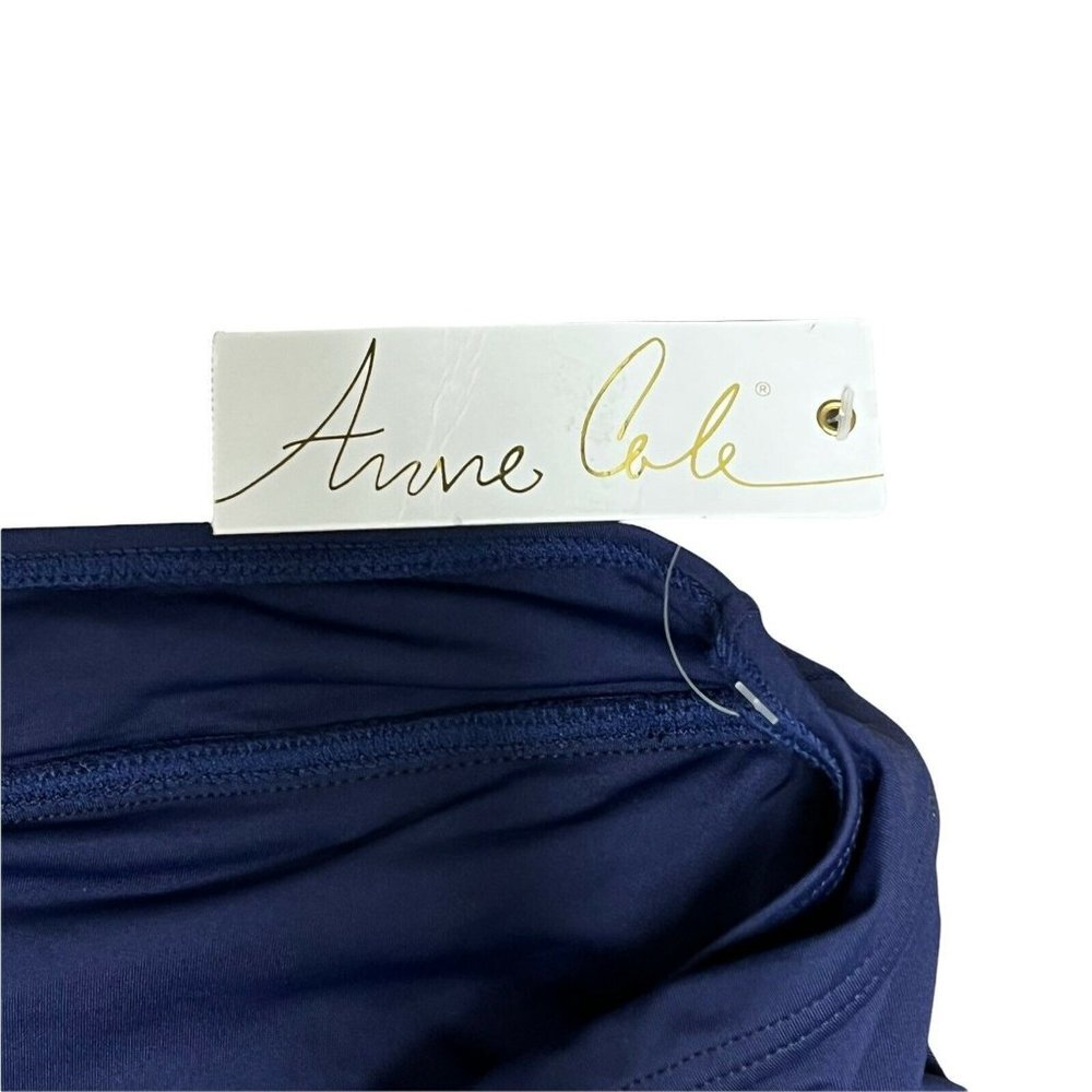 NWT Anne Cole Swimsuit Bikini Bottoms Skirt Plus Size 24W 24 Navy - Picture 7 of 12